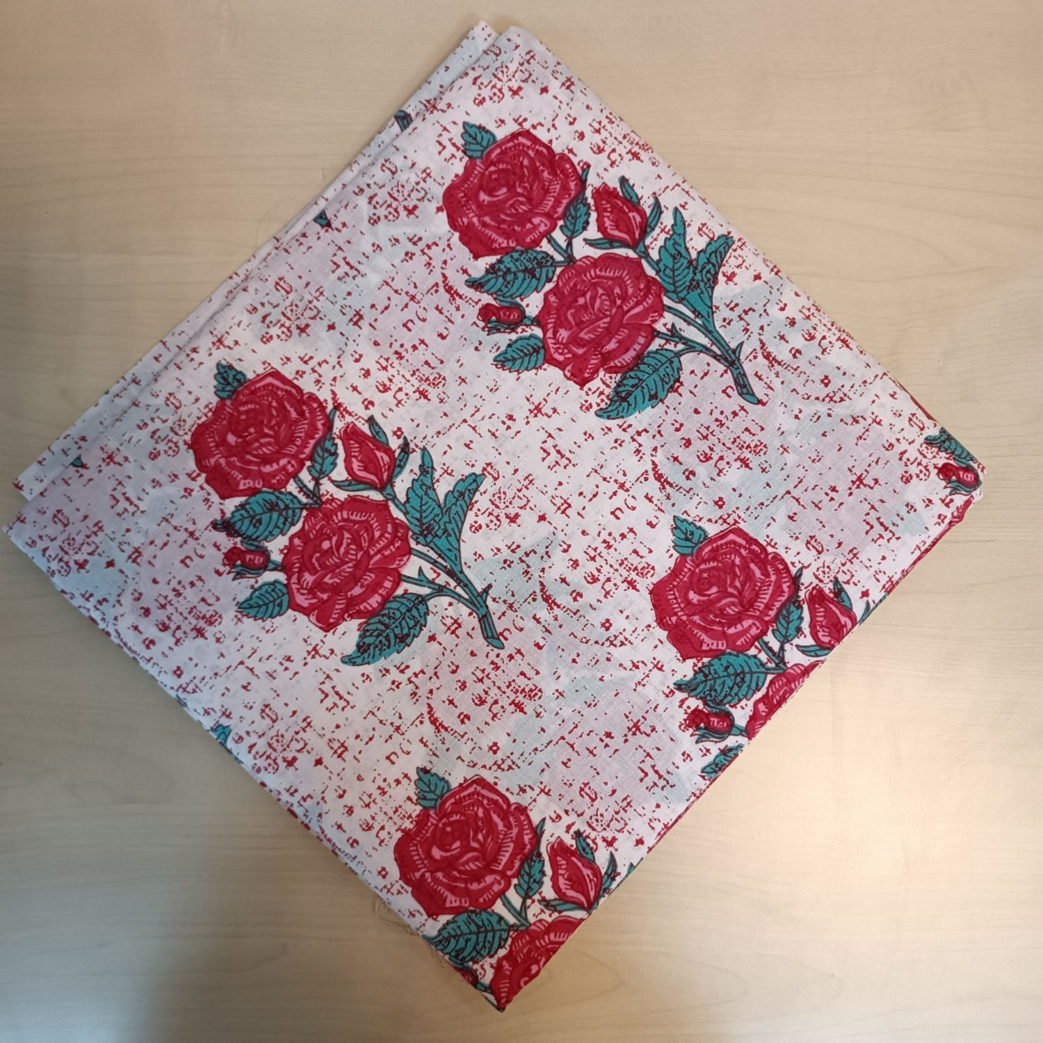 4 Meter Cotton Hand Printed Fabric