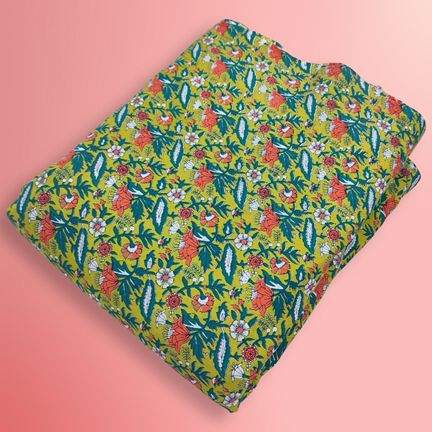 4 Meter Cotton Hand Printed Fabric