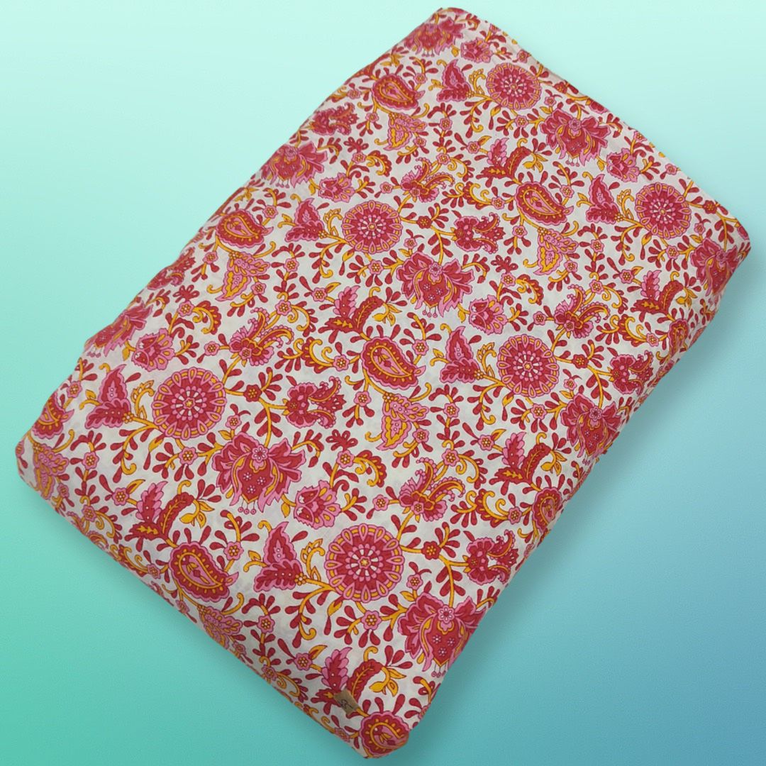 4 Meter Cotton Hand Printed Fabric