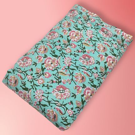 4 Meter Cotton Hand Printed Fabric