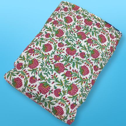4 Meter Cotton Hand Printed Fabric