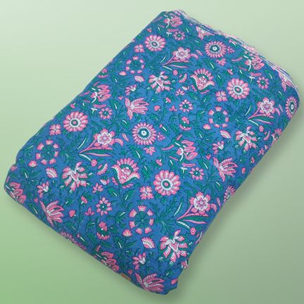 4 Meter Cotton Hand Printed Fabric