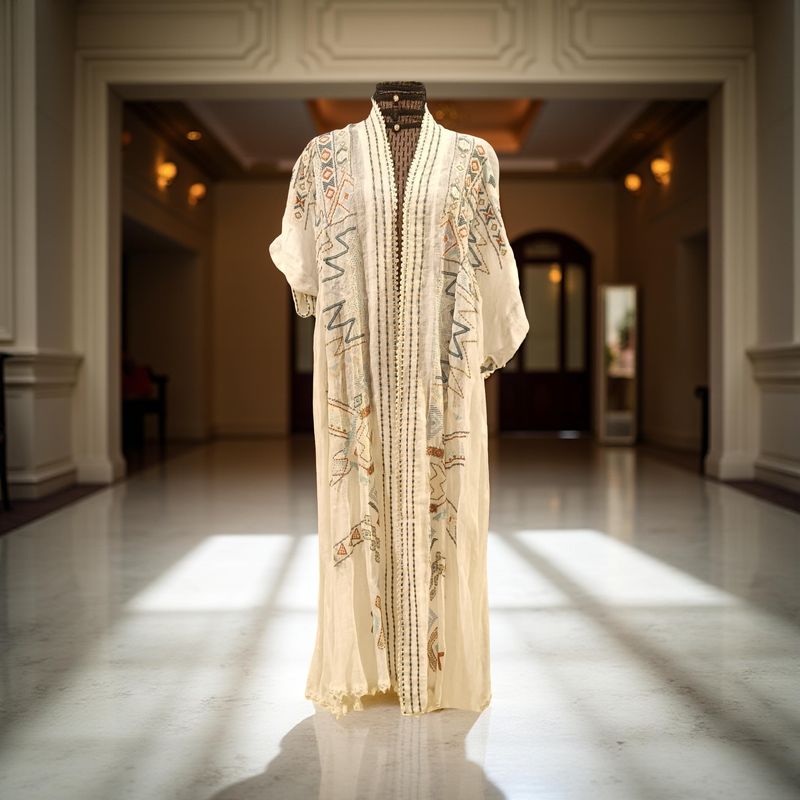 Free Size Linen Special Embroidery Dress Length 54"