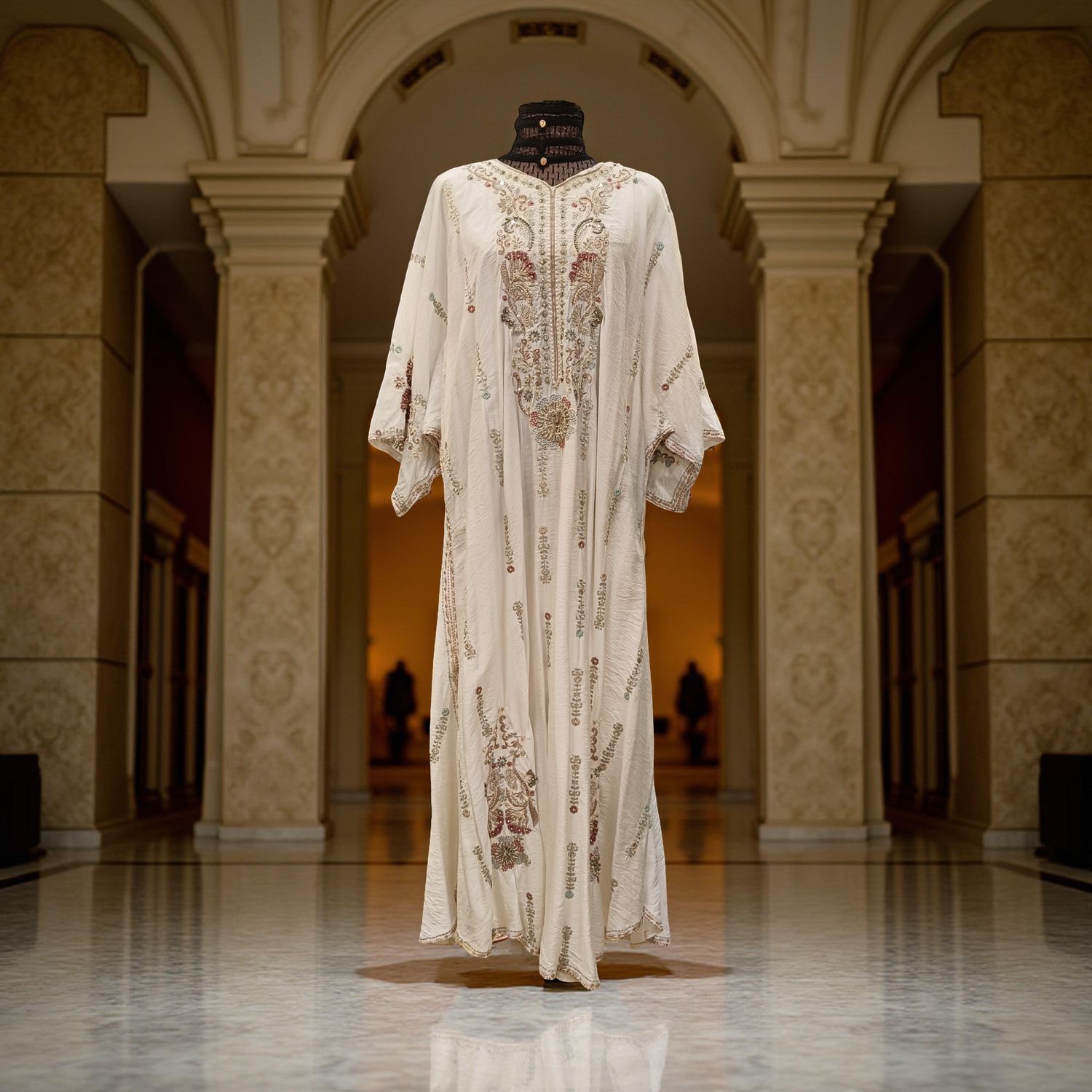 Free Size Linen Special Embroidery Dress Length 53"