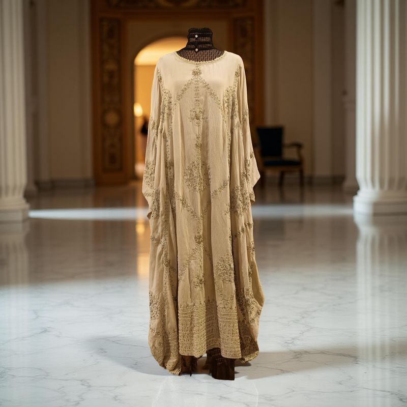 Free Size Linen Special Embroidery Dress Length 58"