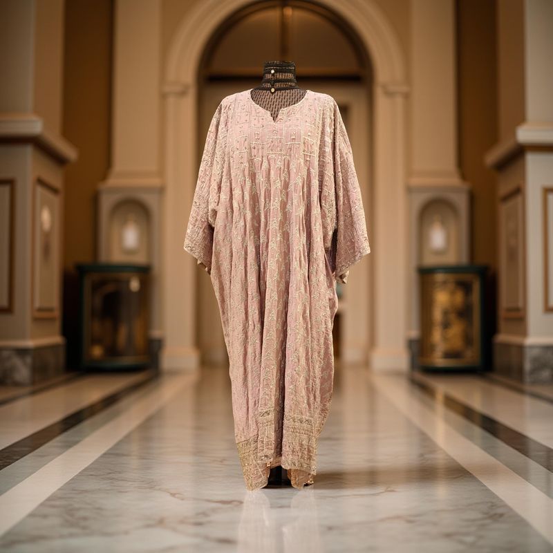 Free Size Linen Special Embroidery Dress Length 57"