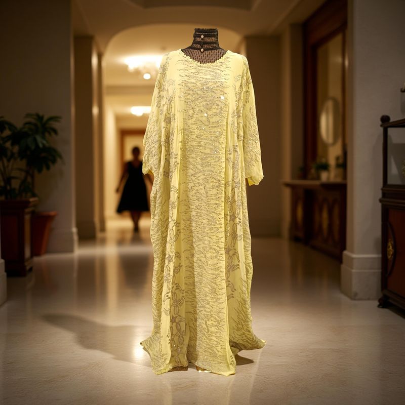 Free Size Linen Special Embroidery Dress Length 58"