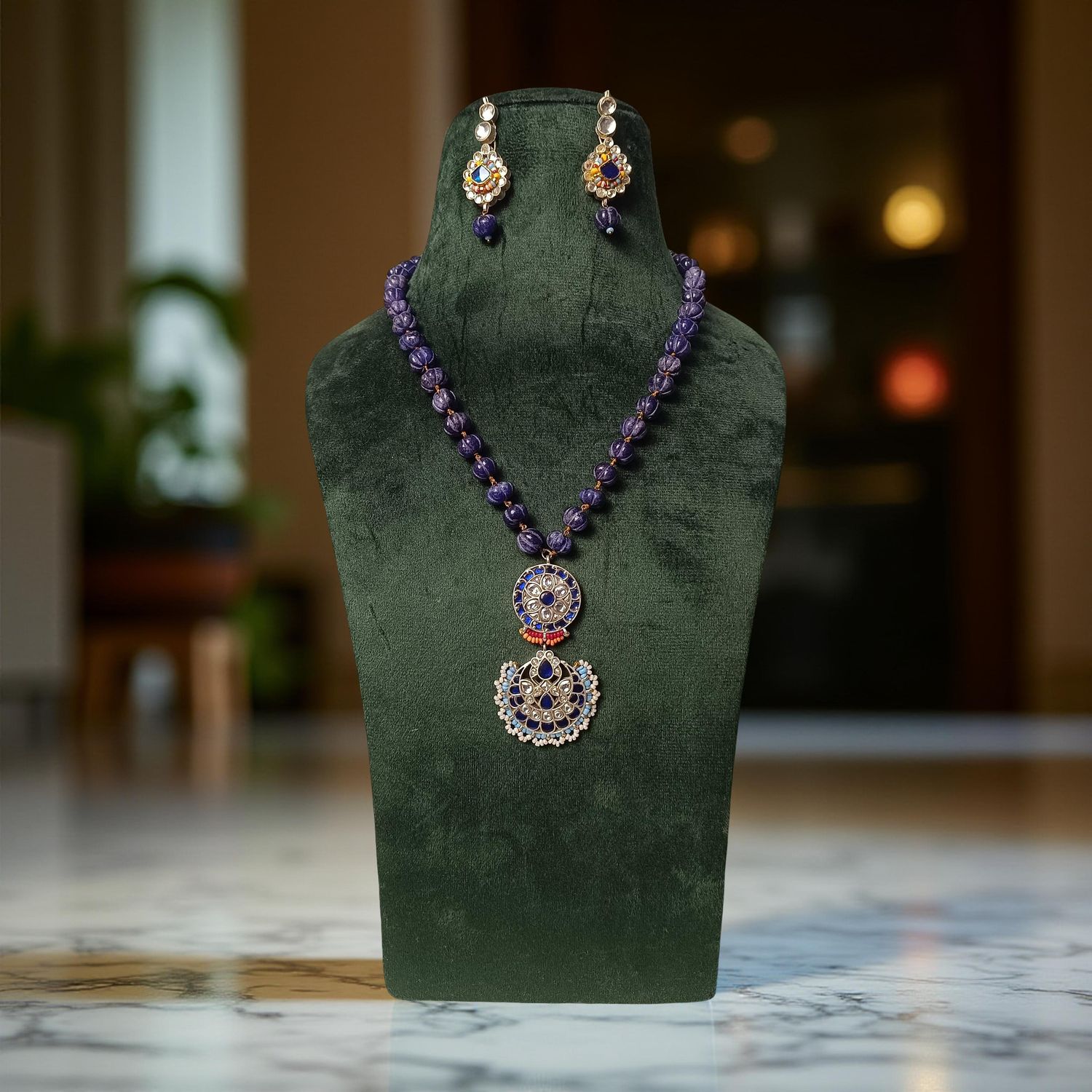 Luxury Kundan Necklace set with Earrings