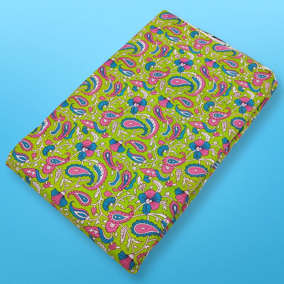 4 Meter Cotton Hand Printed Fabric