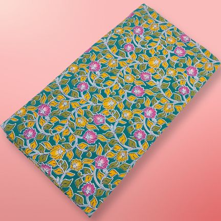 4 Meter Cotton Hand Printed Fabric