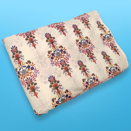 4 Meter Cotton Hand Printed Fabric