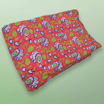 4 Meter Cotton Hand Printed Fabric