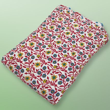 4 Meter Cotton Hand Printed Fabric