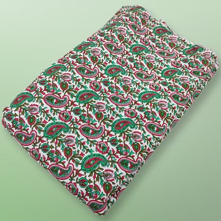 4 Meter Cotton Hand Printed Fabric
