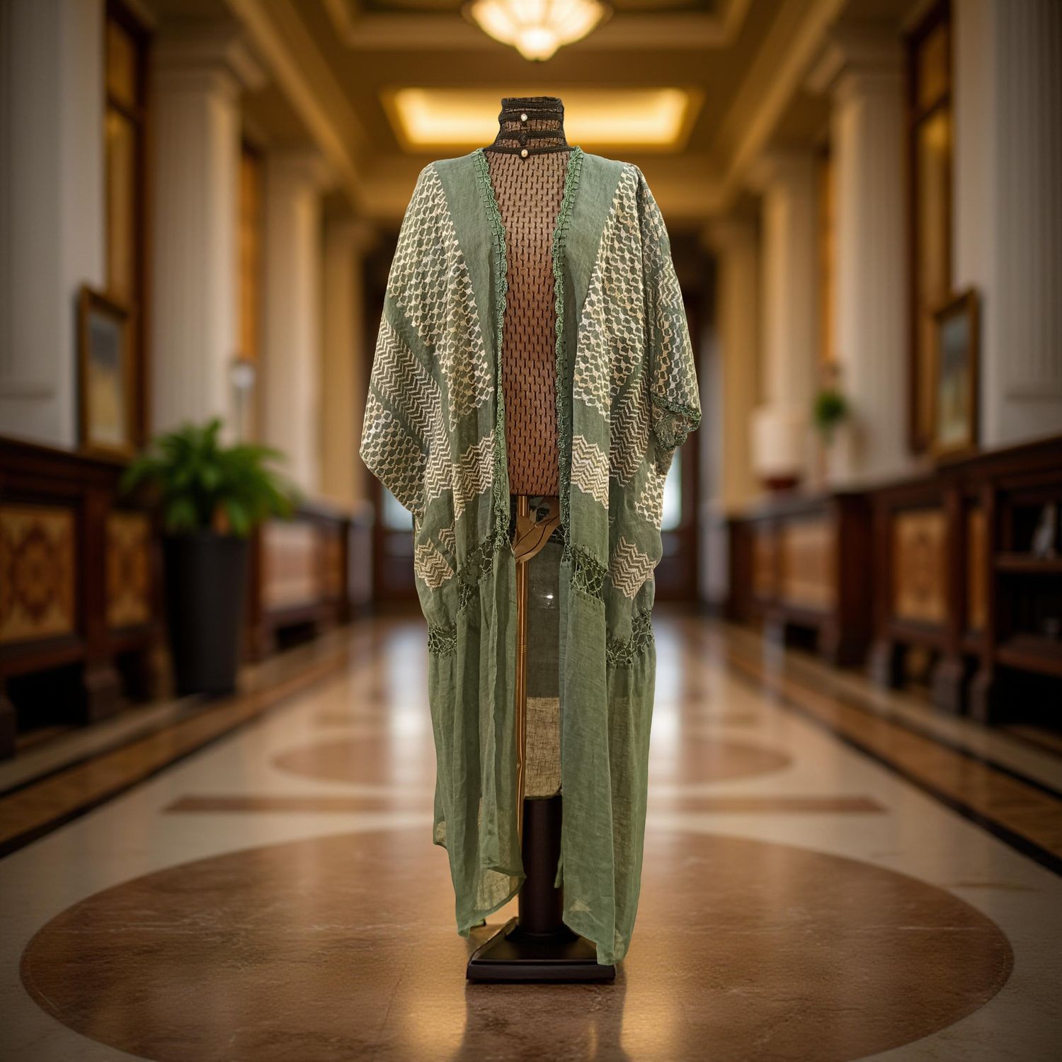 Free Size Linen Special Embroidery Dress Length 54"