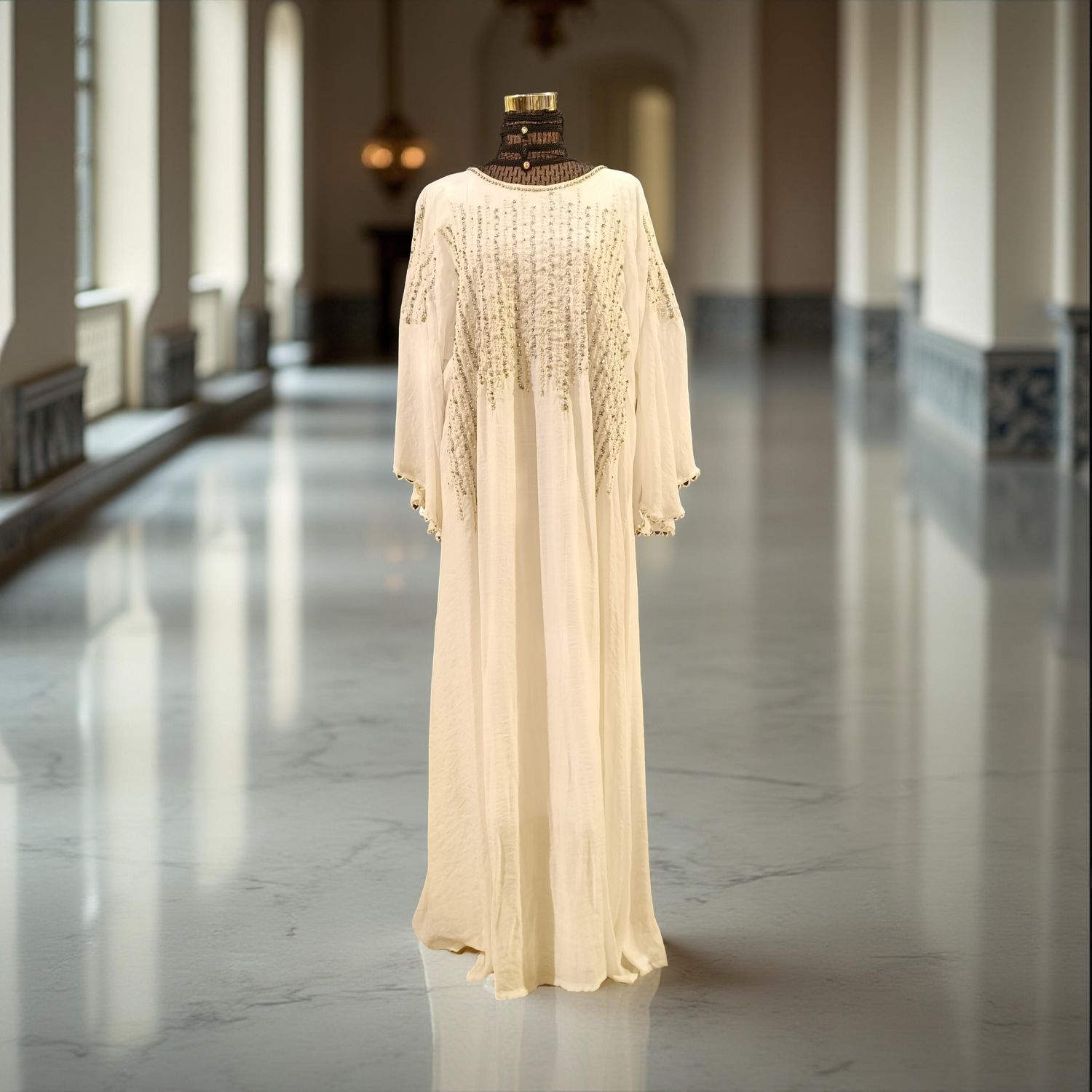 2XL-3XL Linen Special Embroidery Dress Length 57"