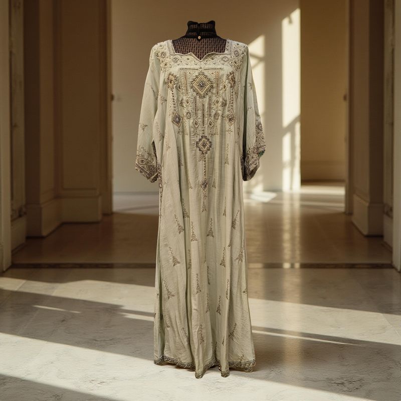 Free Size Linen Special Embroidery Dress Length 52"