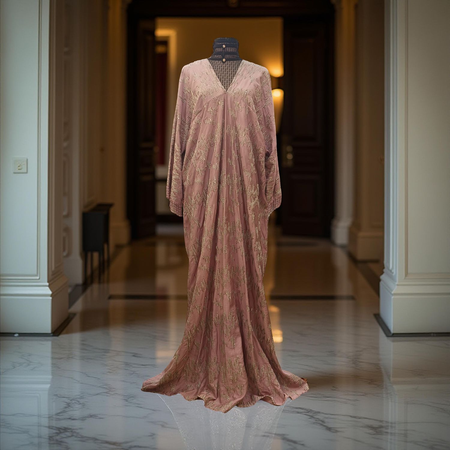 Free Size Linen Special Embroidery Dress Length 60"