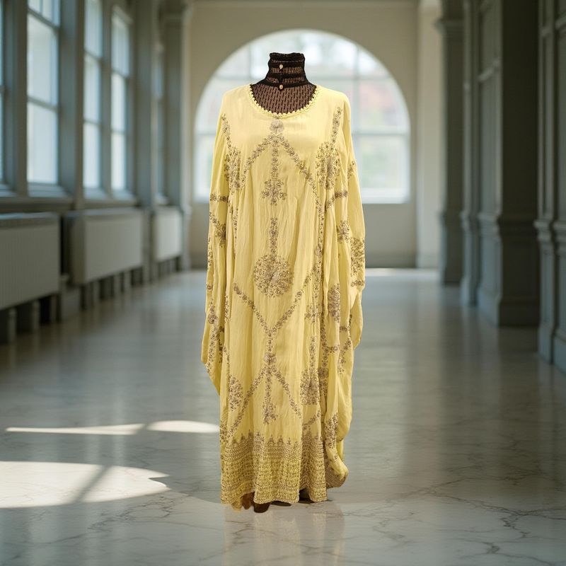 Free Size Linen Special Embroidery Dress Length 54"