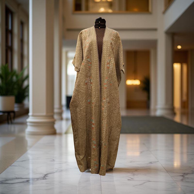 Free Size Linen Special Embroidery Dress Length 58"