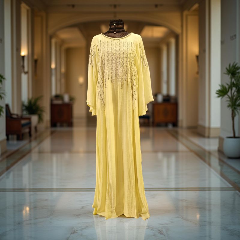 2XL-3XL Linen Special Embroidery Dress Length 57"