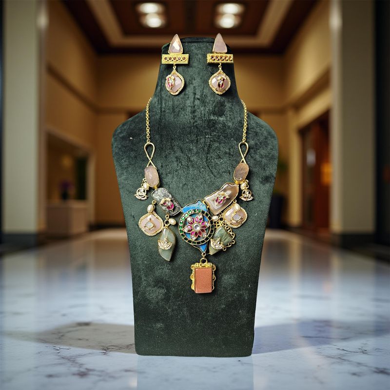 Luxury Kundan Necklace set with Earrings