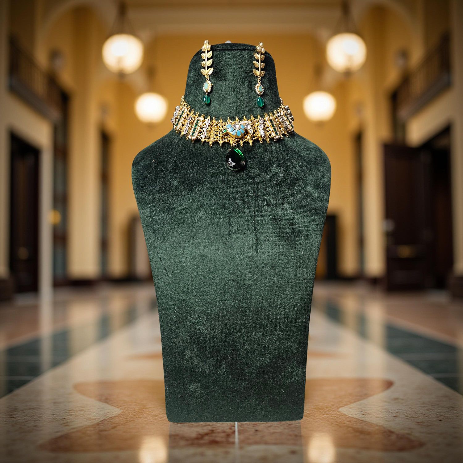 Luxury Kundan Necklace set with Earrings