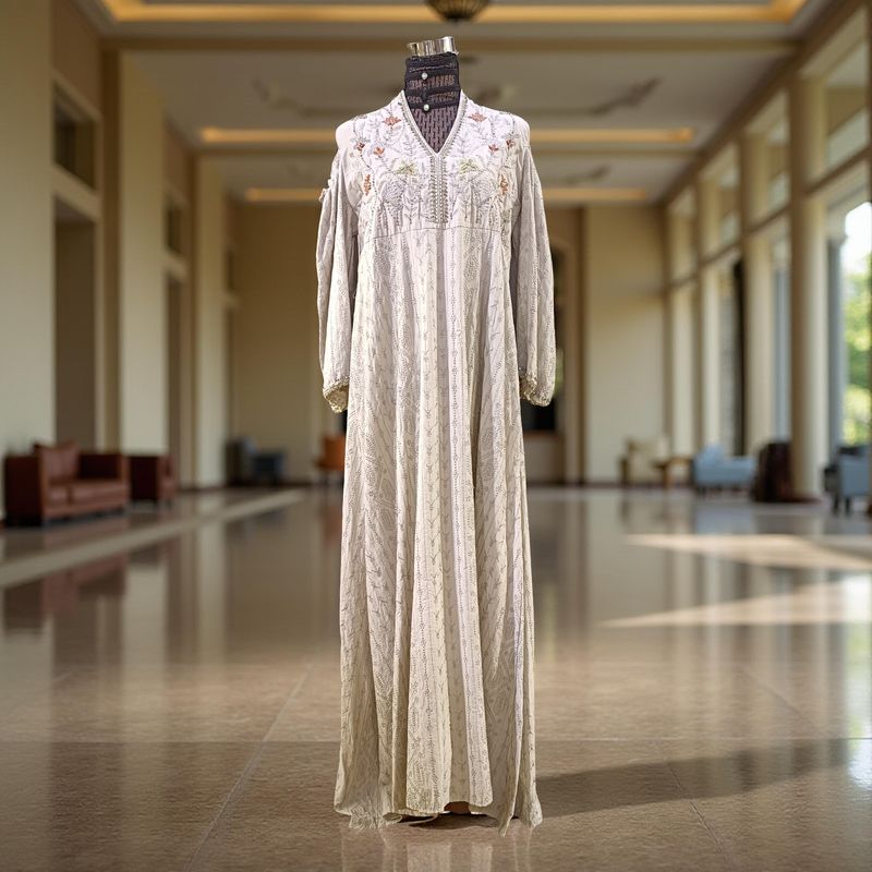 S-M Linen Special Embroidery Dress Length 58"