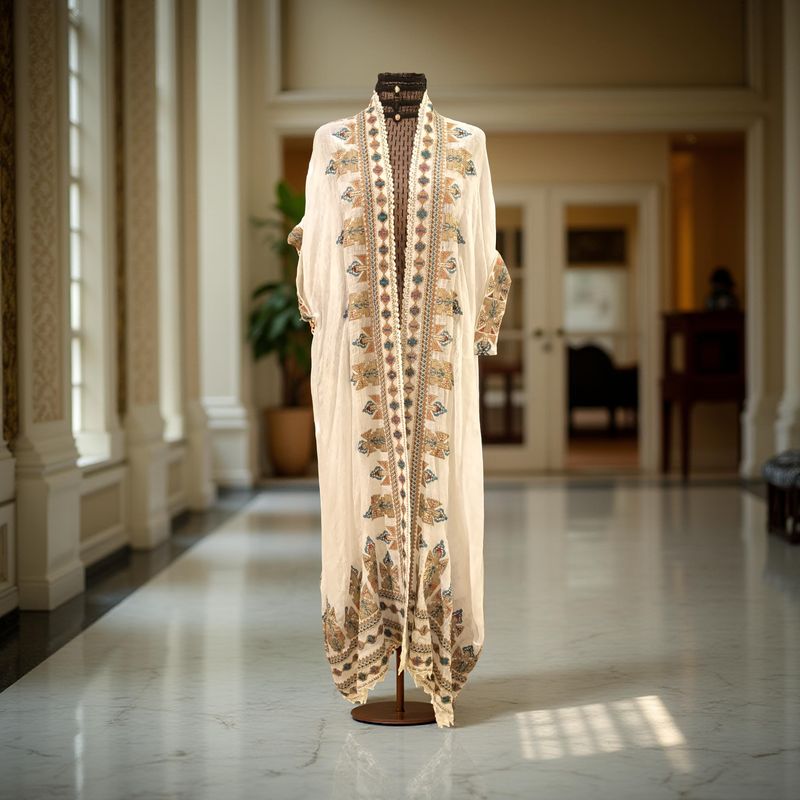 Free Size Linen Special Embroidery Dress Length 54"