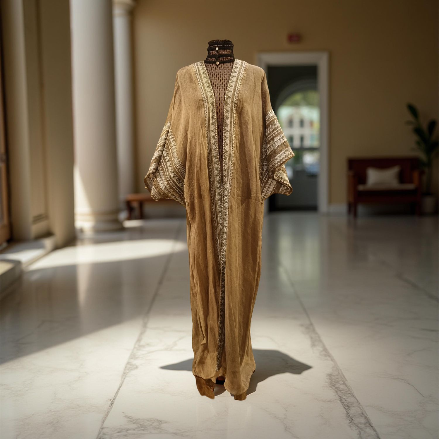 Free Size Linen Special Embroidery Dress Length 57"