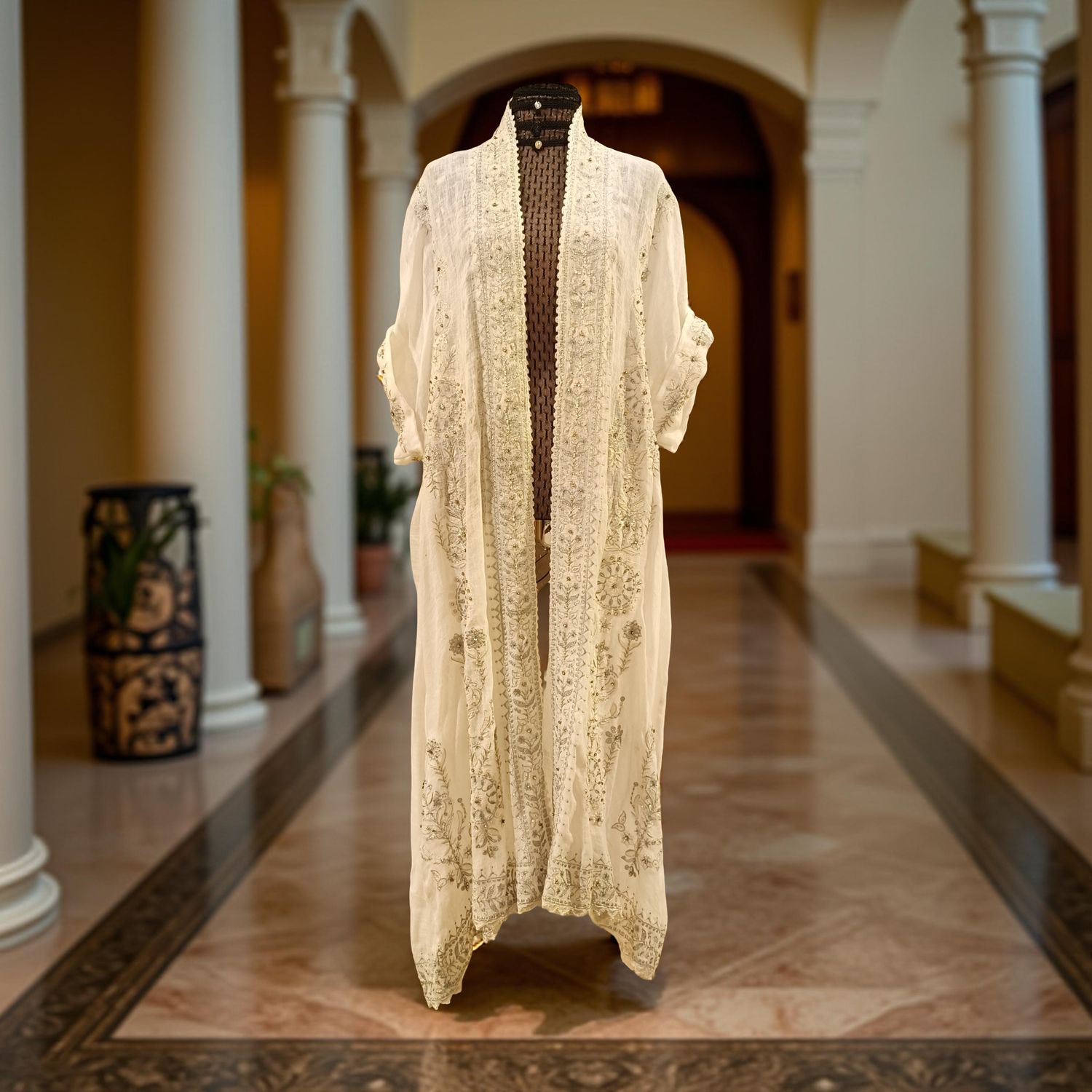 Free Size Linen Special Embroidery Dress Length 50"