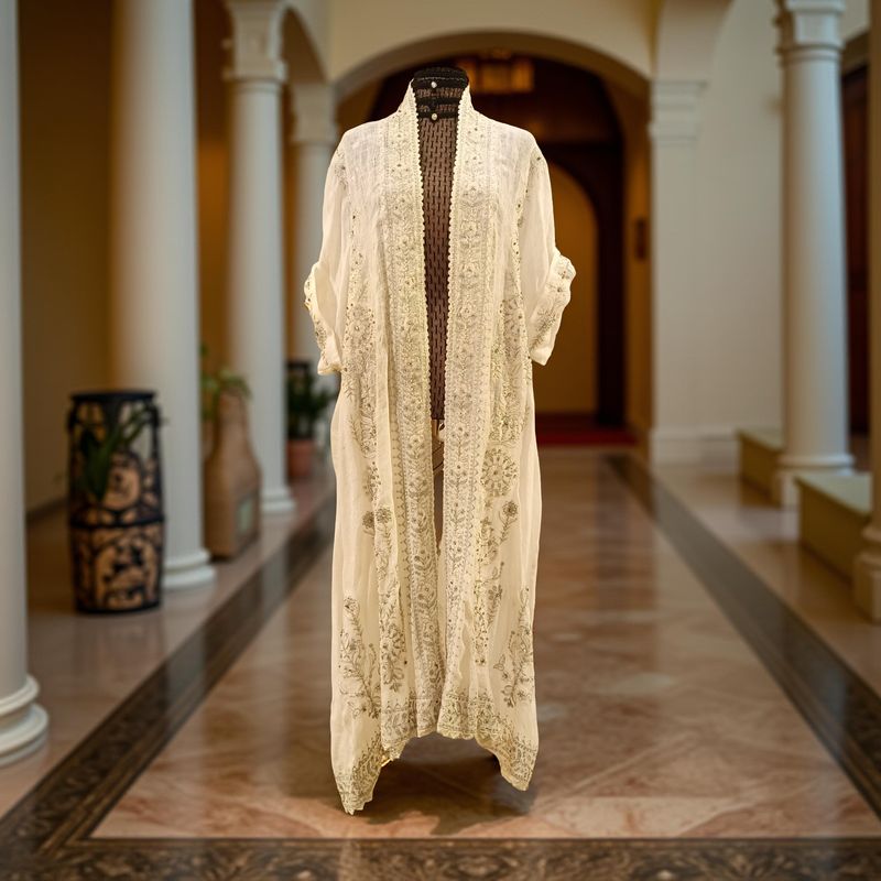 Free Size Linen Special Embroidery Dress Length 50"