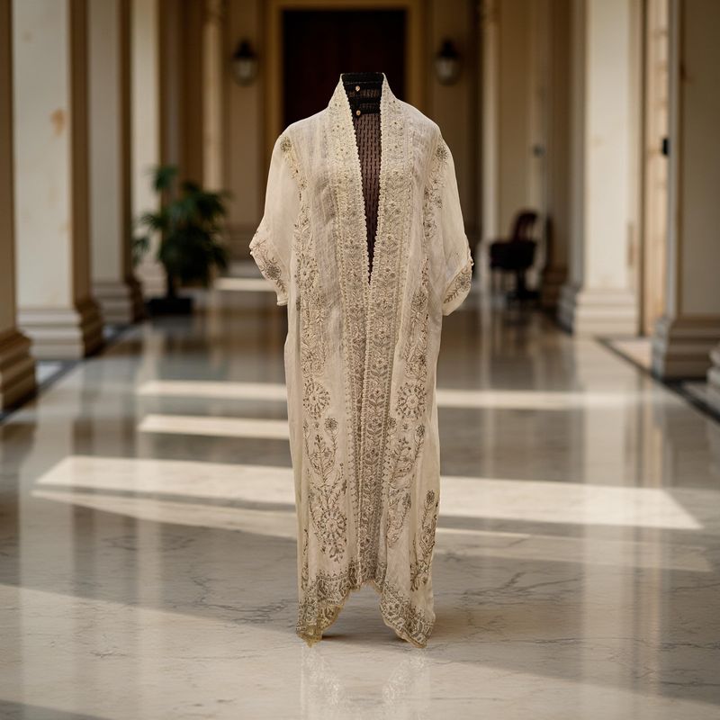 Free Size Linen Special Embroidery Dress Length 53"