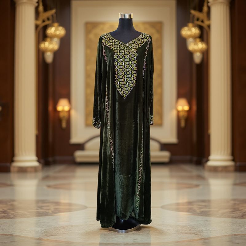 M Velvet Mukhawar Dress 57" Long Jalabiya