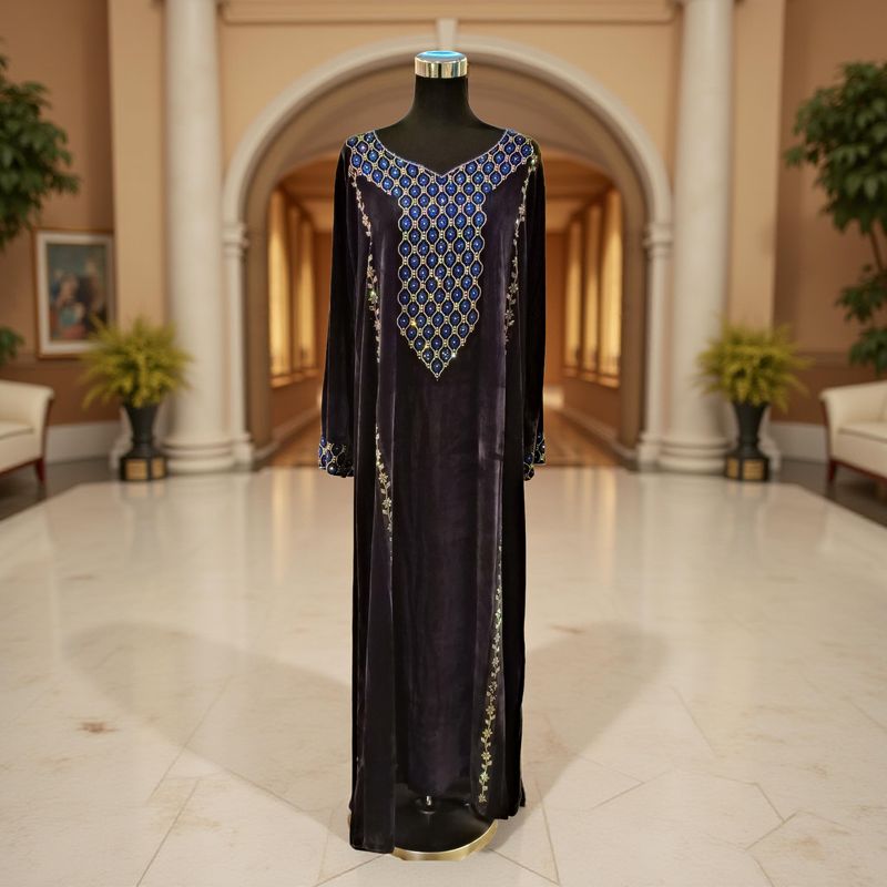 M Velvet Mukhawar Dress 57" Long Jalabiya