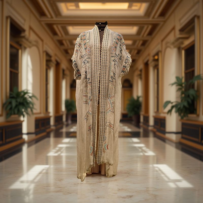 Free Size Linen Special Embroidery Dress Length 54"