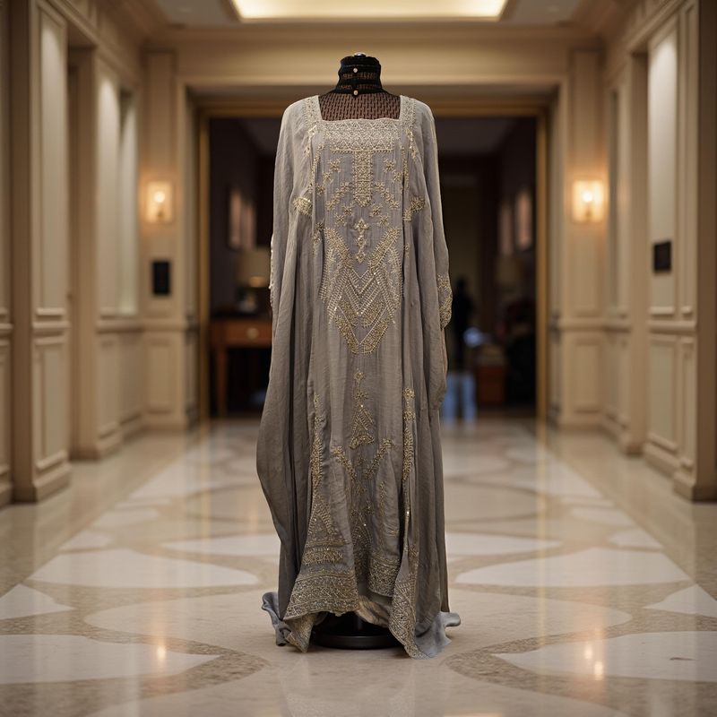 Free Size Linen Special Embroidery Dress Length 58"