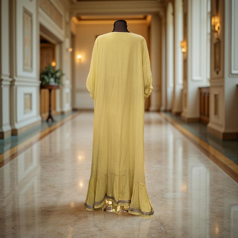 Free Size Linen Special Embroidery Dress Length 54"