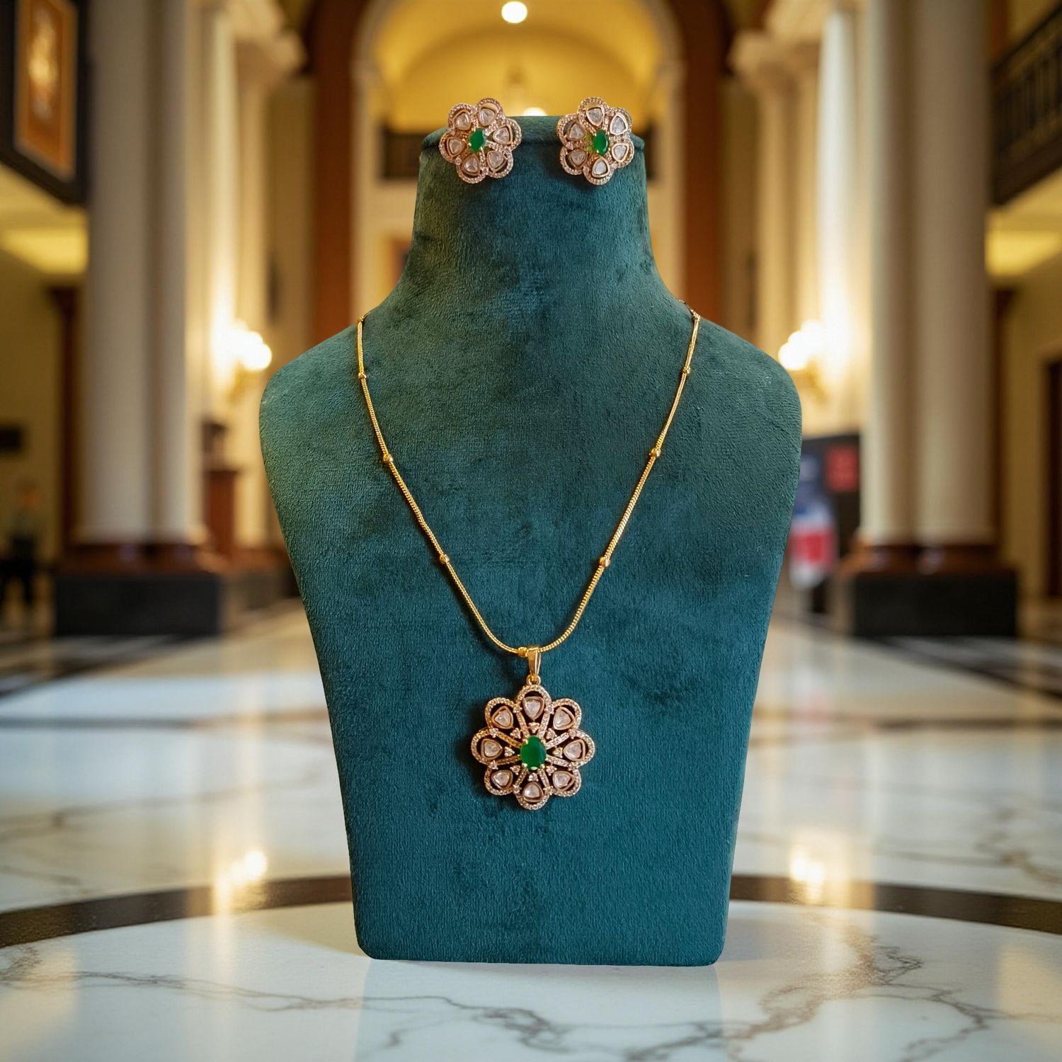 Luxury Kundan Necklace set with Earrings JW49