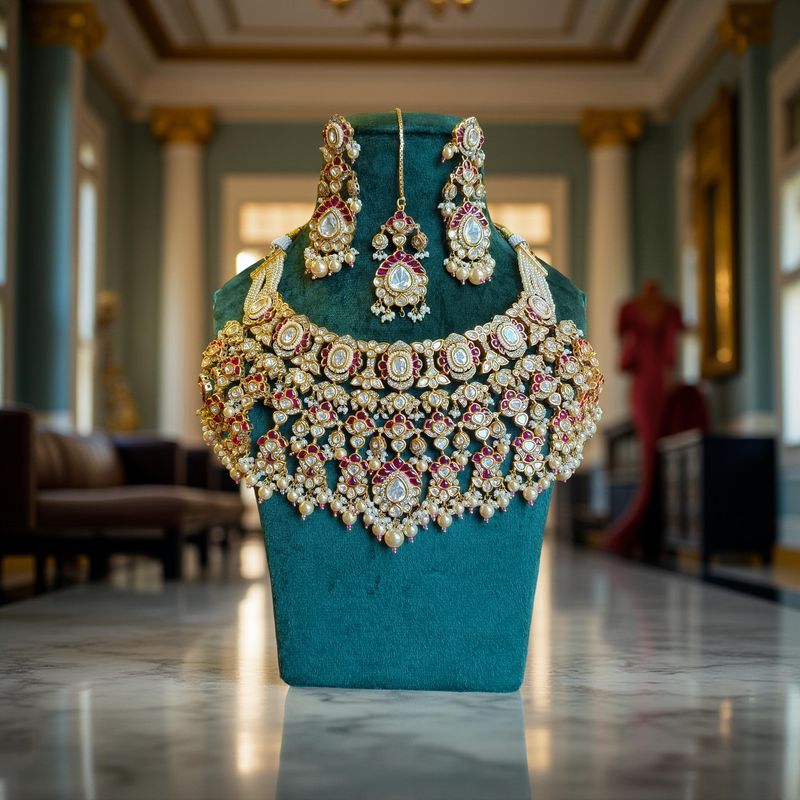 Luxury Kundan Necklace set with Earrings JW45