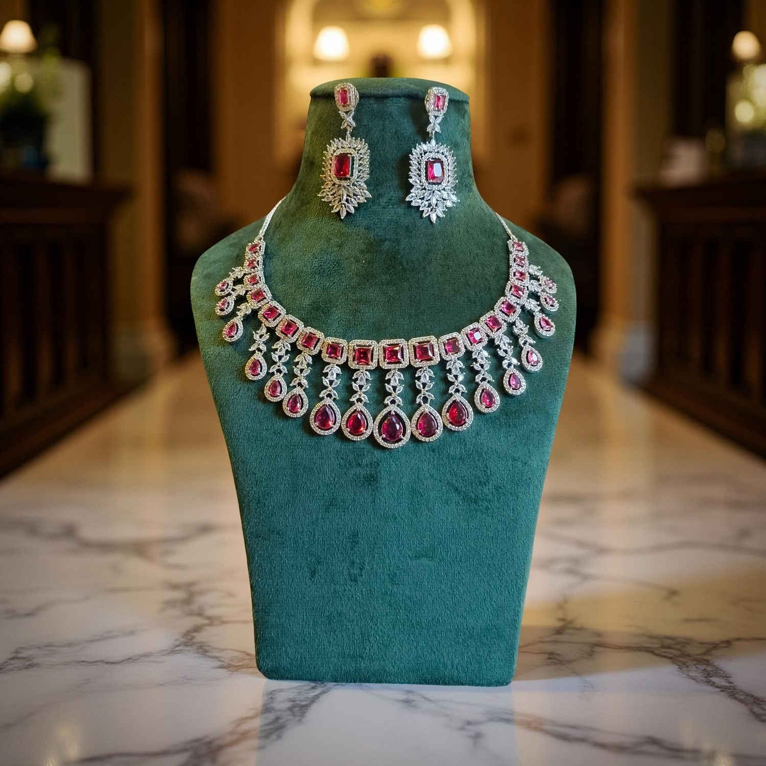 Luxury Kundan Necklace set with Earrings JW40