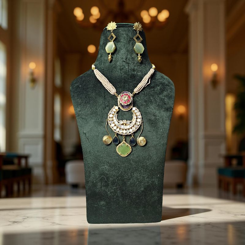 Luxury Kundan Necklace set with Earrings