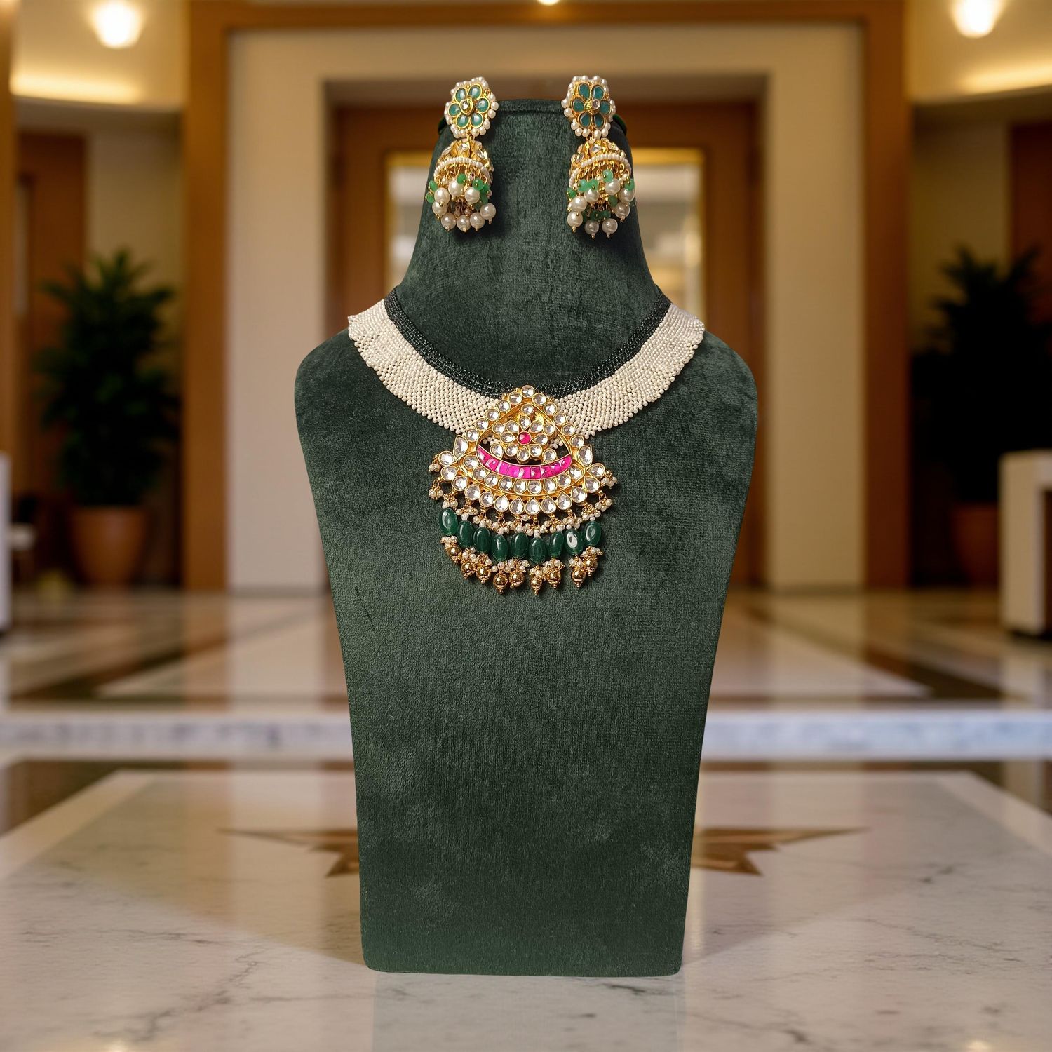 Luxury Kundan Necklace set with Earrings