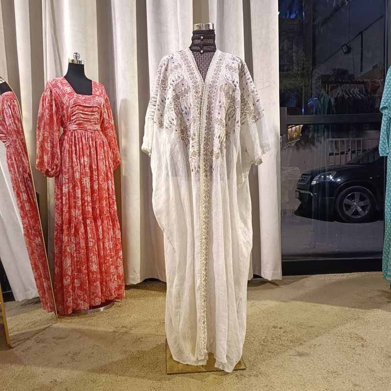 Free Size Linen Special Embroidery Dress Length 59"