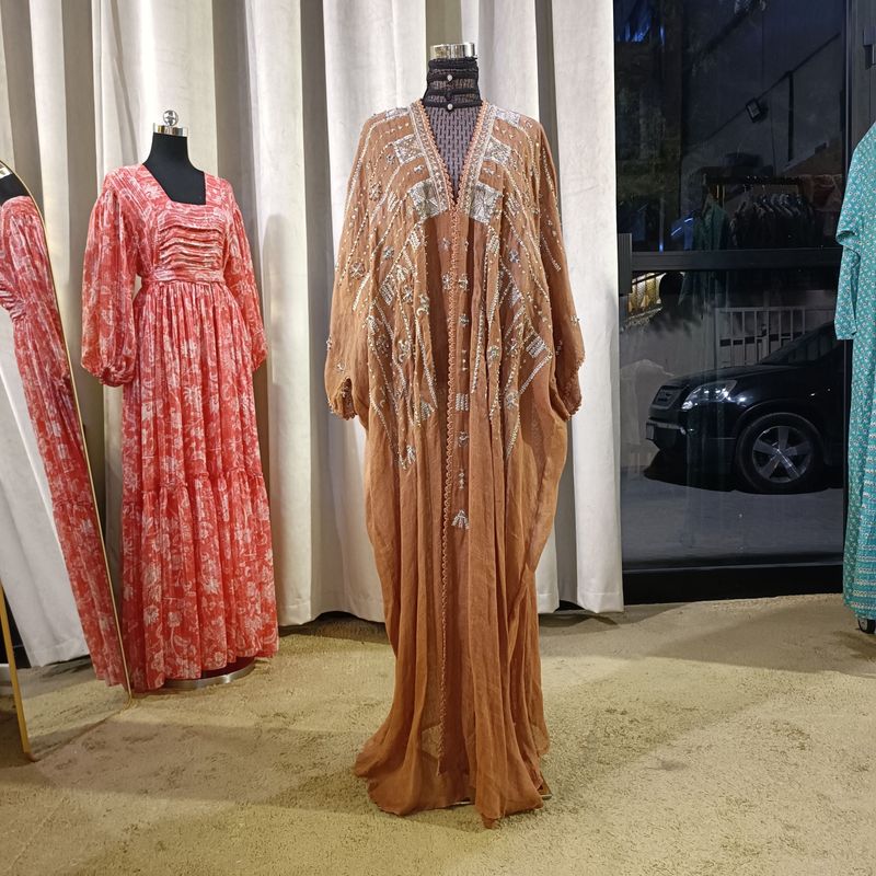 Free Size Linen Special Embroidery Dress Length 59"