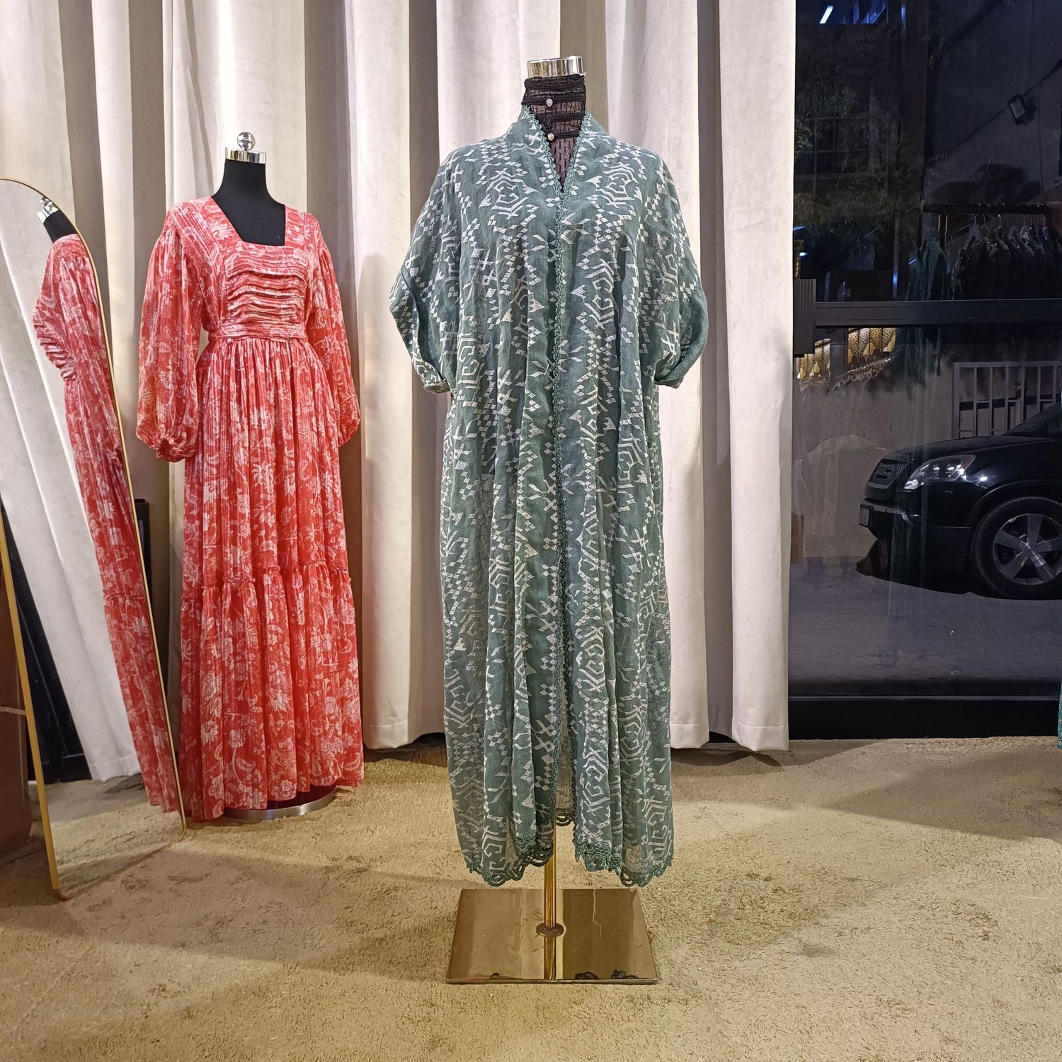 Free Size Linen Special Embroidery Dress Length 51"