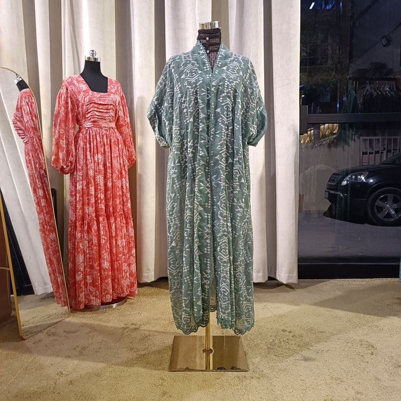 Free Size Linen Special Embroidery Dress Length 51"