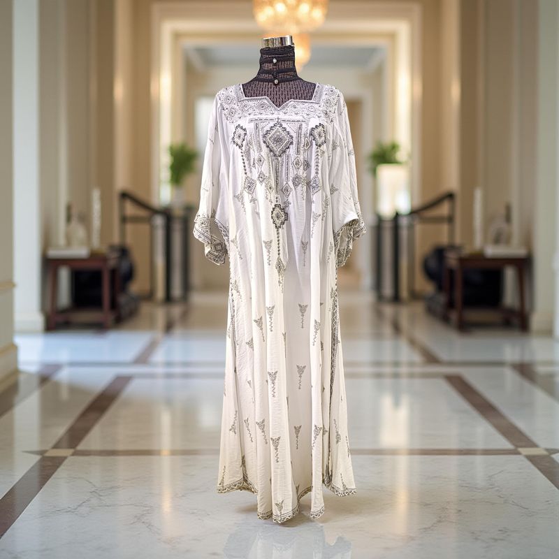 Free Size Linen Special Embroidery Dress Length 51"