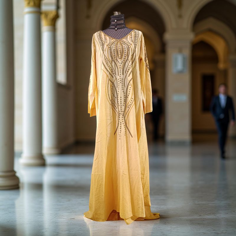 L-XL Linen Special Embroidery Dress Length 58"