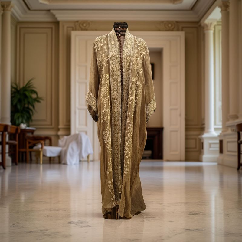 Free Size Linen Special Embroidery Dress Length 58"